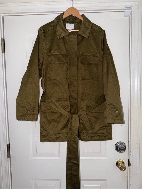 Caslon Jackets & Blazers - Caslon Olive Utility Tie-Waist Jacket. Size 3X